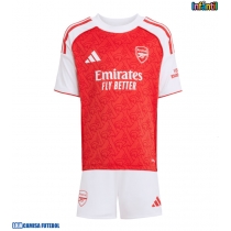Camisa de Futebol Arsenal Equipamento Principal Infantil 2025-26 Manga Curta (+ Calças curtas)